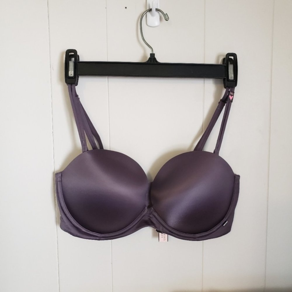 Victoria's Secret Push-Up Padded Underwire Strapless Bra NEW NWT 34C Purple - Picture 9 of 9